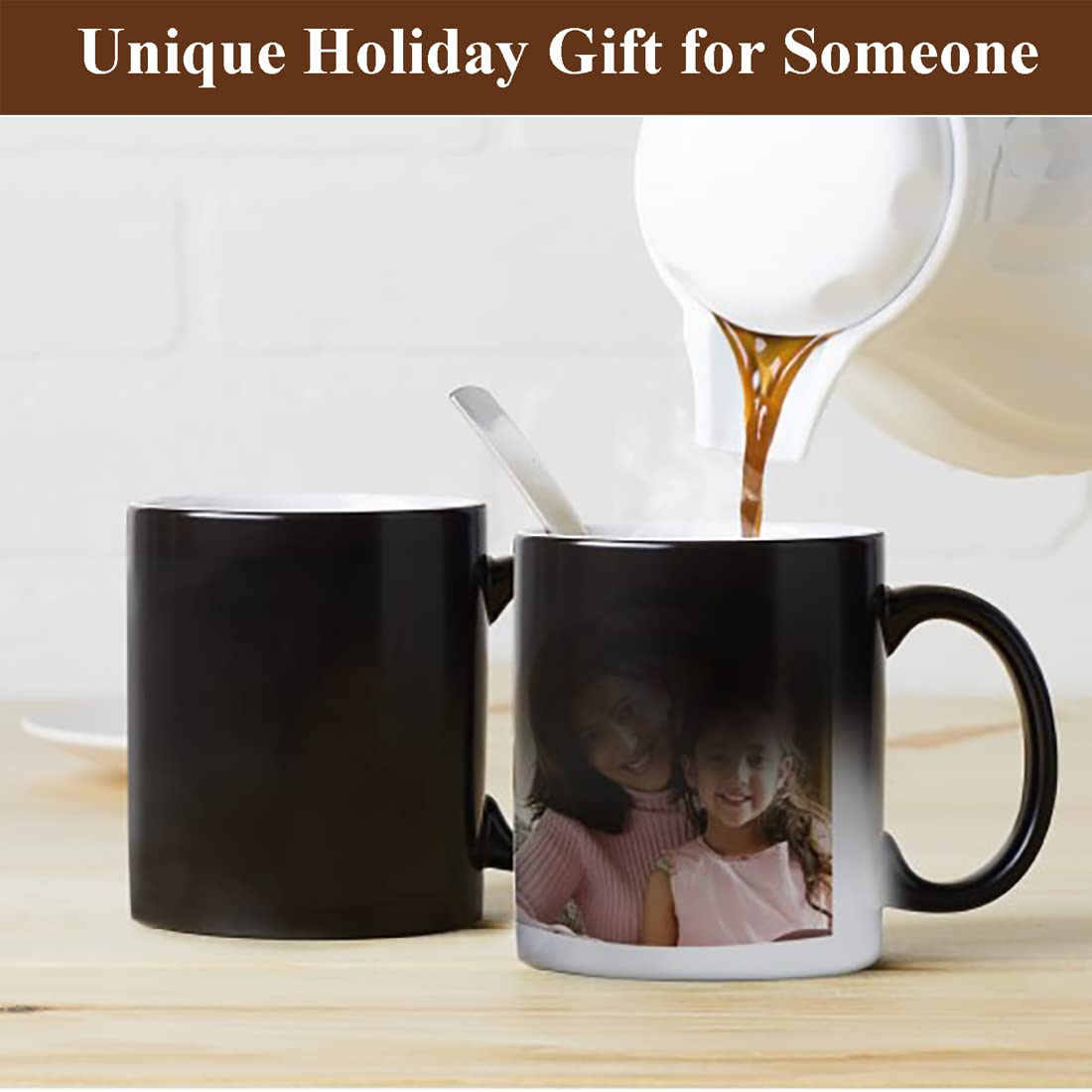 ABBSH Color Changing Mugs, Sublimation Mugs Black Color Changing Coffee Mugs Heat Sensitive Coffee Mugs Tazas Magicas Para Sublimacion 15 OZ With Box Set of 12