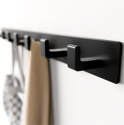GWAAZXGZ Black Coat Rack Wall Mount - 12.5 inch Modern Metal Hook Rail with 4 Right-Angle Hooks, Drill-Mounted Organizer for Coats, Hats, Bags in Entryway, Bathroom, Bedroom (2 Pack)