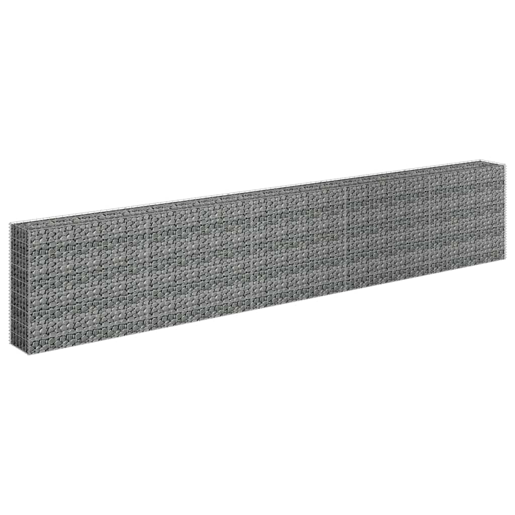 Favemtsl Galvanized Steel Large Outdoor Raised Garden Bed 177.2"x11.8"x35.4" Silver, Durable Rustproof Metal Planter Box for Raised Flower Bed, Modern Raised Beds for Gardening
