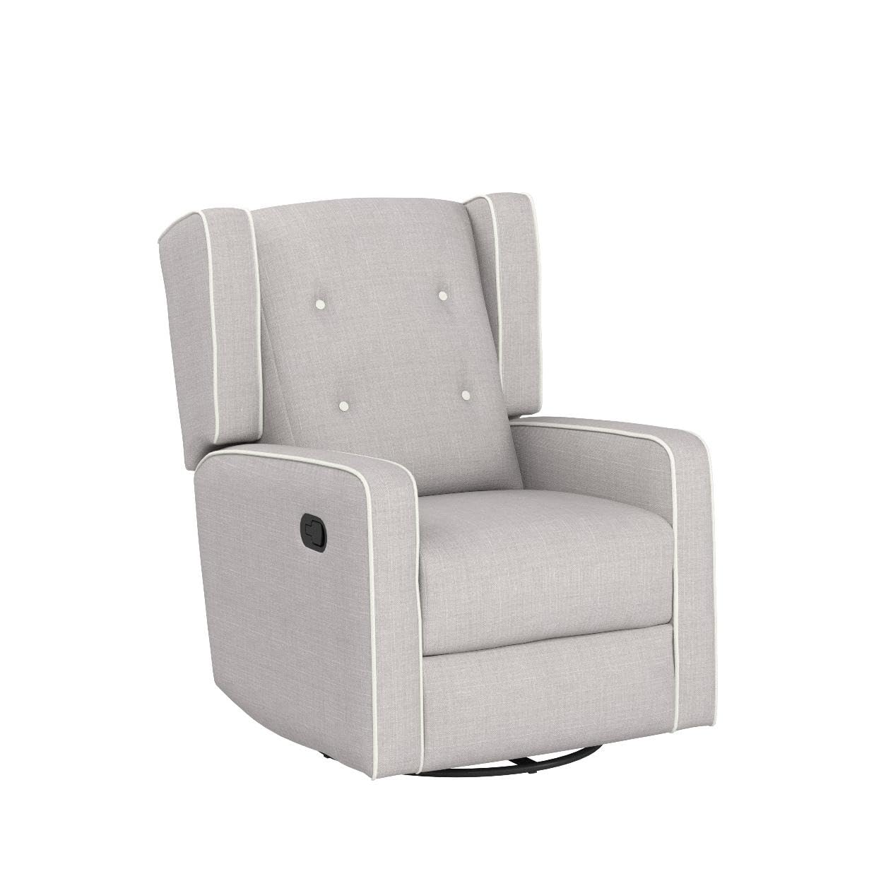 CANMOV Swivel Rocker Recliner Chair, Nursery Glider Chair, Nursery Rocking Chairs, Manual Reclining Chair, Grey