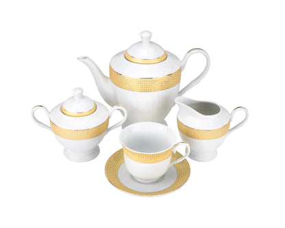 Euro Porcelain 57-pc Banquet Dinnerware Set, Luxury Porcelain Tableware, Service for 8 (1950G)