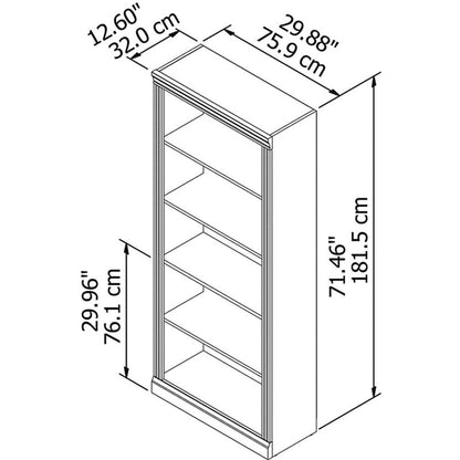 Bush Furniture Saratoga Tall 5 Shelf Bookcase - Set of 2 in Harvest Cherry