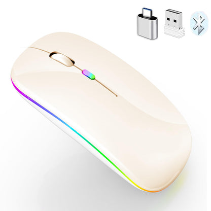 Bluetooth Wireless Mouse for Laptop mac MacBook ipad MacBook air MacBook pro pc Desktop Computer Windows Chromebook Notebook (Silver)