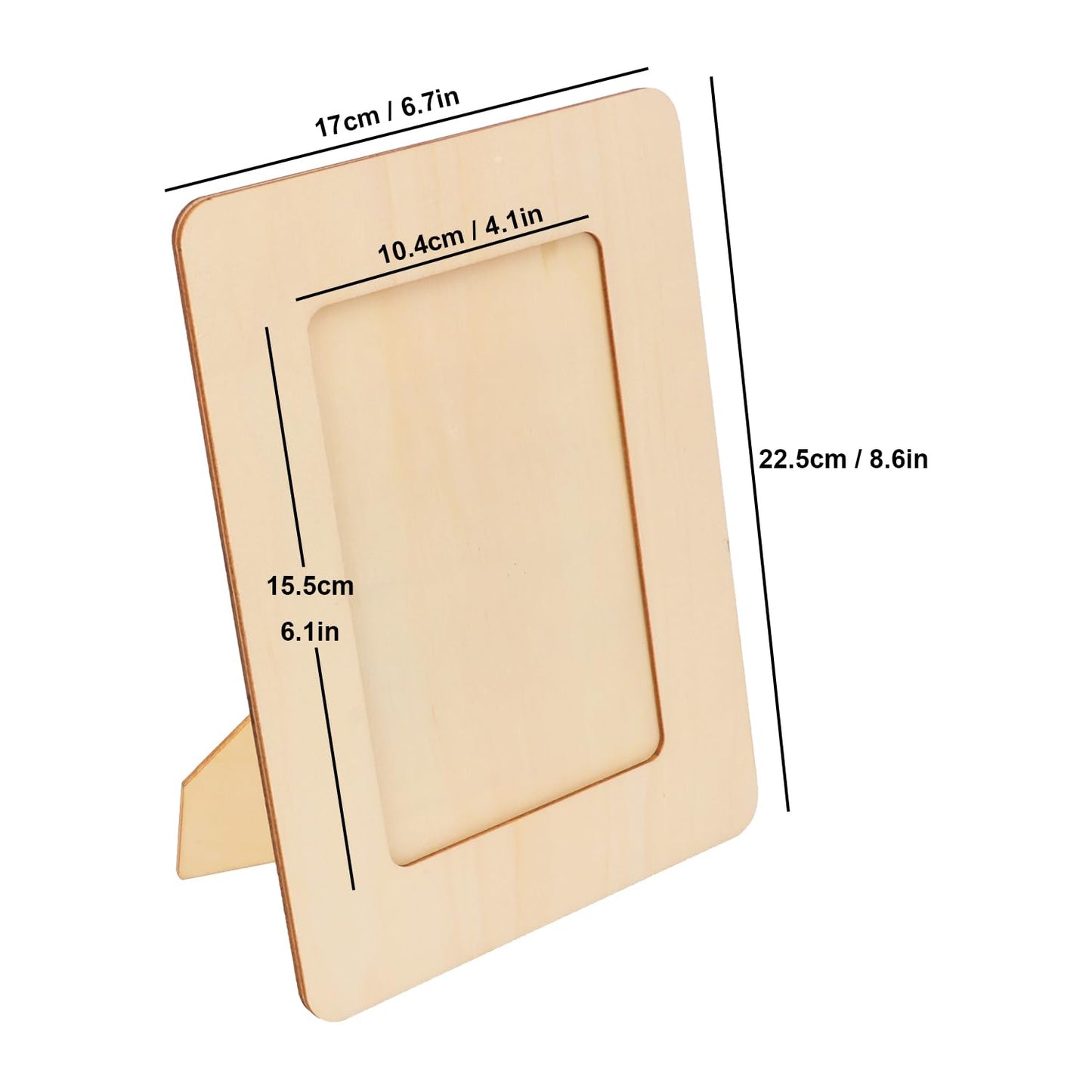 kukmakri 30 PCS Unfinished Wooden Picture Frames Set with 4.72 x 6.81 inch Photos, Wooden Frames for Crafts, Standing Postcard & Photos Picture Frame Set –Suitable for Crafts DIY, Souvenir Decoration
