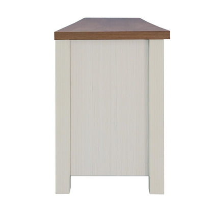 Flash Furniture Kilead Farmhouse TV Stand for up to 80" TVs-65 Engineered Wood Media Console with Open Storage, 65", Walnut Top/White Frame