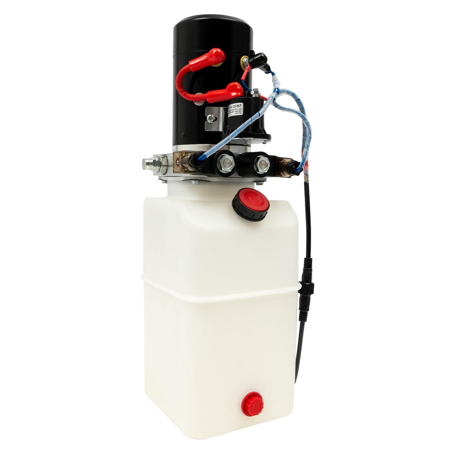 6 Quart 12V DC Hydraulic Pump, Single Acting Power Unit Hydraulic Pump for Dump Trailer Truck Car Trailer Lifting