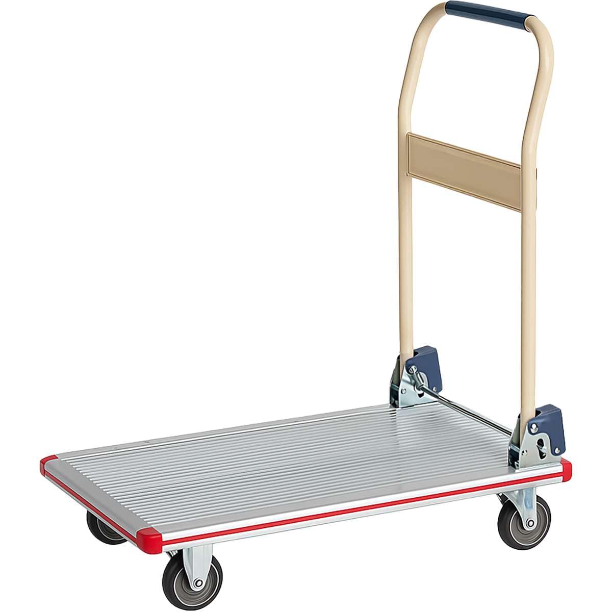 Aluminum Platform Truck 440 lb Capacity – Lightweight Cart with Folding Handle, 5″ TPR Casters & Corner Protectors – 19″ x 29″ Utility Dolly for Warehouse, Office, Retail, Silver