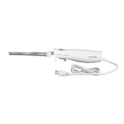 Proctor Silex Easy Slice Electric Knife for Meat Slicing, Poultry, Bread, Crafting Foam and More, Lightweight with Contoured Grip, White, (74312)