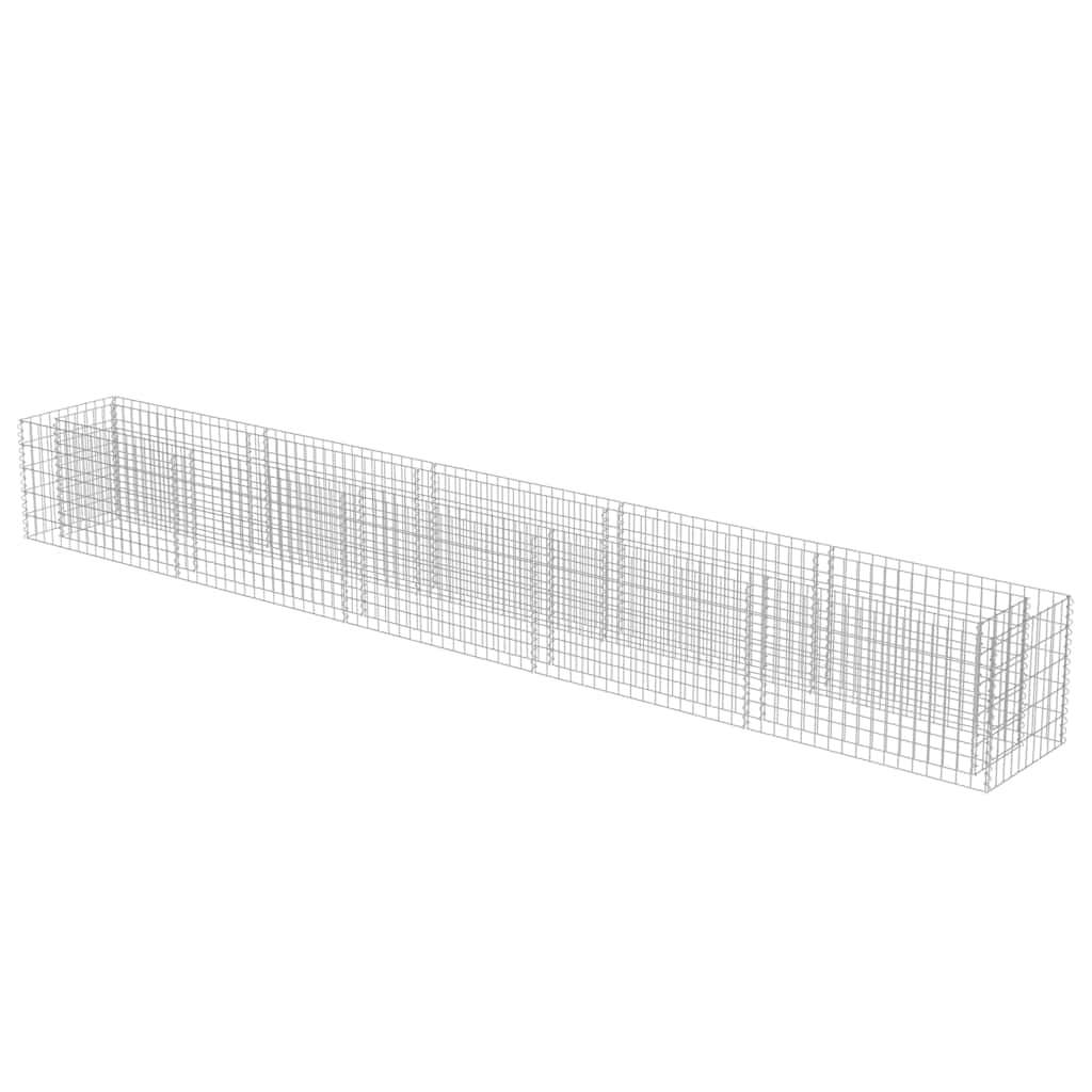 Tmriohed Galvanized Steel Large Outdoor Planter Box 177.2 x 19.7 x 19.7 in Silver Gabion Raised Bed Garden Box for Patio Yard Landscaping