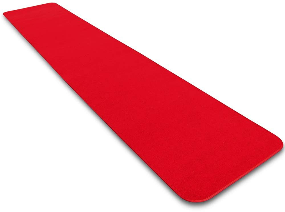 House, Home and More Red Carpet Aisle Runner - 4 Ft x 30 Ft - Real Carpet, Bound Edges, Low Pile Height, Stain Resistant, Event Runway Rug for Wedding, Hollywood Movie Award Ceremony Party Decoration