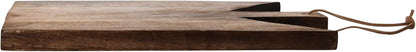 Main + Mesa Geometric Wood Cutting Board, Medium Natural with Leather Tie