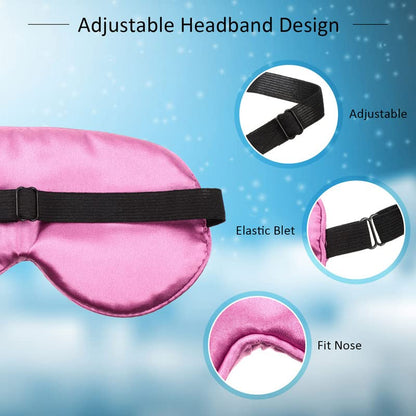 BBTO 4 Pcs Silk Sleep Eye Masks Smooth Soft Satin Eye Covers with Adjustable Strap Blindfold for Sleeping Blocking Out Lights Travel Relaxation (Royal Blue, Dark Green, Navy Blue, Black)