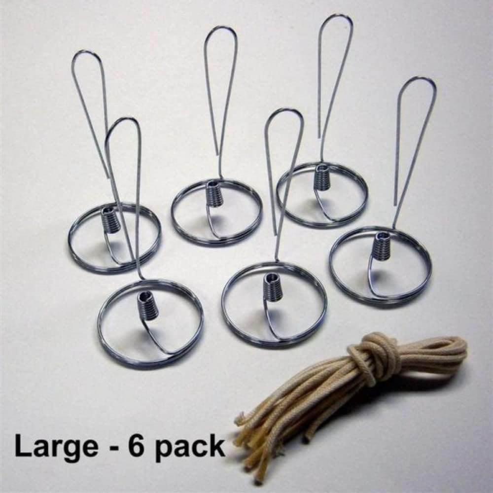 Pack 6 Merry Corliss Olive Oil Steel Elements with Wicks for Pint Size Jars
