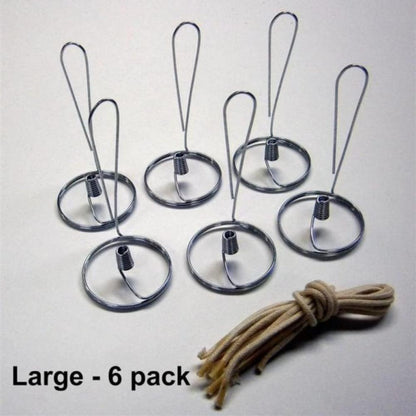 Pack 6 Merry Corliss Olive Oil Steel Elements with Wicks for Pint Size Jars