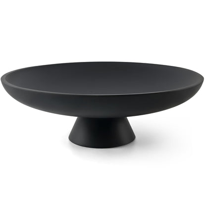 LIN CHUAN Large Decorative Bowl, Modern Resin Pedestal Bowl for Home Decor, Stylish Fruit Bowl for Kitchen Counter, Chic Key Holder for Entry Table, Matte Black