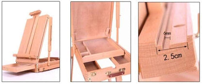 ERoomQ Easel Artist Easel Portable Oil Painting Box Solid Wood Sketch Easel Beech Wood Drawing Board Excellent Stability and Practicality Exhibit