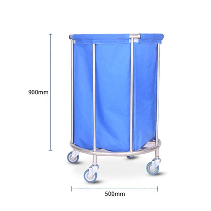 Trolley Storage Hand Trucks,Kitchen Movable Trolleys, Hotel Linen Cart with Rolling Wheels,Round Laundry Sorter Rolling Trolley for Lobby with Movable Cover