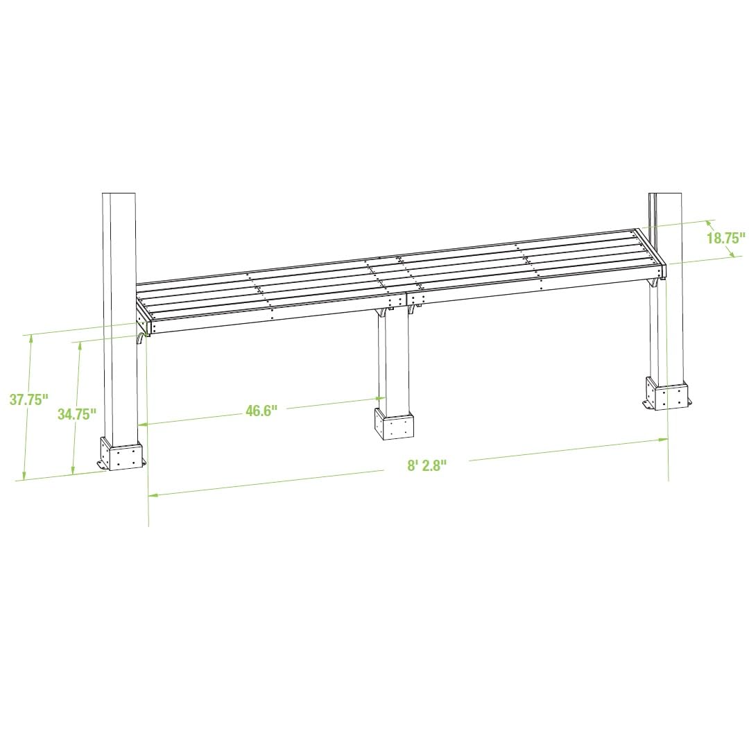 Yardistry 10' Meridian Bar Counter Attachment for 10' Pavilions, Gazebos, and Pergolas - Cedar Lumber - Natural Cedar Stain Color - Pavilion Not Included