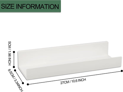 MATIMASU Set 2 10.6" Floating Shelf of - Wall Mounted Plastic Shelves for Bedroom With Adhesive Strip,Compact Nursery