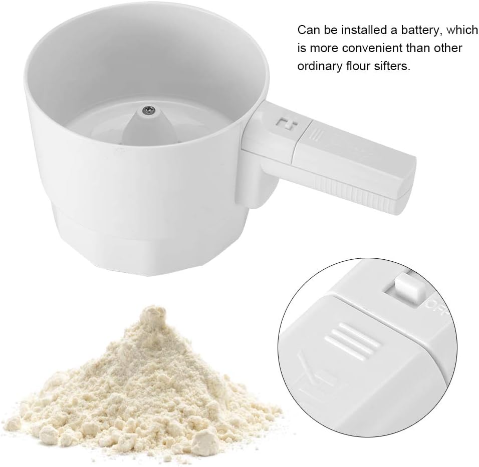 Battery Operated Flour Sifter for Baking, 5 Cup Electric Sieve Strainer, Handheld Kitchen Utensil