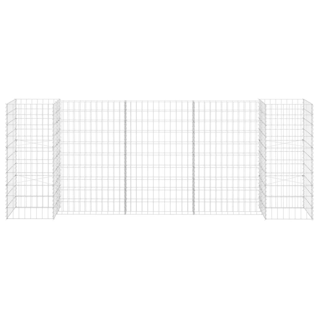 Favemtsl Gabion Planter 102.4 x 15.7 x 39.4 in Silver Steel Outdoor Raised Garden Bed Large Rectangular Metal Flower Box Weather-Resistant for Patio Backyard Garden and Terrace