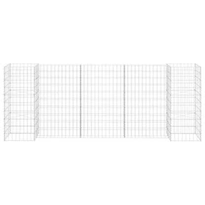 Favemtsl Gabion Planter 102.4 x 15.7 x 39.4 in Silver Steel Outdoor Raised Garden Bed Large Rectangular Metal Flower Box Weather-Resistant for Patio Backyard Garden and Terrace