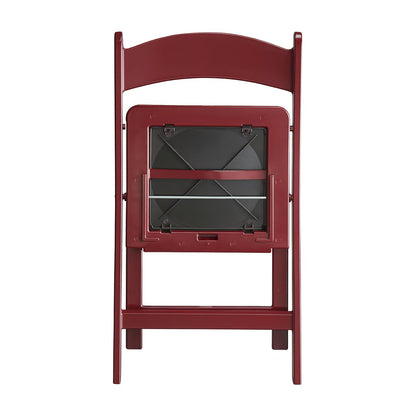Zedfire Set of 8, Mahogany Resin Folding Chairs with Vinyl Seat, Commercial Event Chairs, Foldable Chair for for Party, Wedding, Picnic, Indoor/Outdoor use