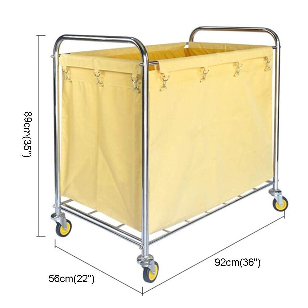 Pimex Trolley Movable Hand Trucks Carts, Storage Hand Trucks, Beauty Trolley Laundry Sorter Cart with 4Ers,Detachable Fabric Bags,Steel Frame,Heavy Duty Organizer Rolling