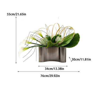 Light Luxury Simulation Flower Art Set Decoration Dining Table Living Room Negotiation Sales Office Arrangement Fake Plants(A)
