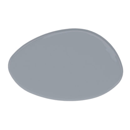 46" Modern Cobblestone Coffee Table, High Gloss Gray Oval Top with Sculptural Pebble Legs, Engineered Wood Construction, Contemporary Centerpiece for Living Rooms, Minimalist Home Interiors, Gray