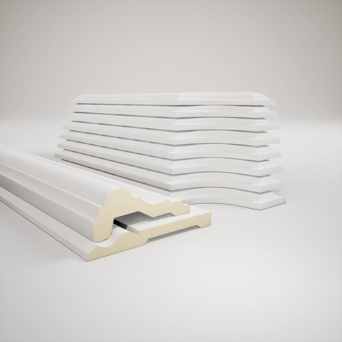 WPKUSC041P032 94 1/2"L (Adjustable 32"H to 36"H) Ashford Scalloped Panel Traditional Wainscot Paneling Kit