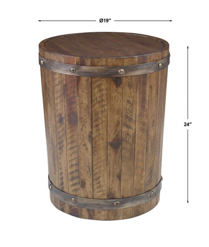 Uttermost Ceylon - 24 inch Wine Barrel Accent Table