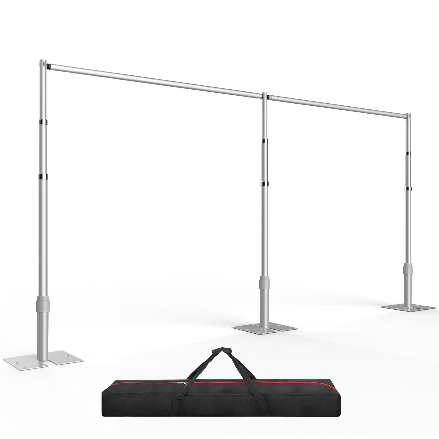 EMART Backdrop Stand Heavy Duty 12ftx20ft, Adjustable Pipe and Drape Photo Background Support Kit, Metal Frame with Flat Base for Wedding Birthday Party Banquet Decorations