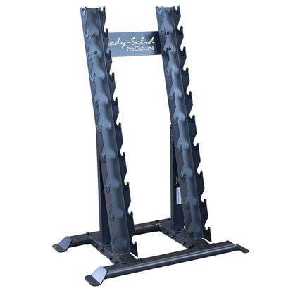 Body-Solid (SRD300) Pro Clubline Dumbbell Rack, Compact Vertical Storage for Commercial and Home Gym Weights, Designed for Body Solid SDX and SDR Dumbbells