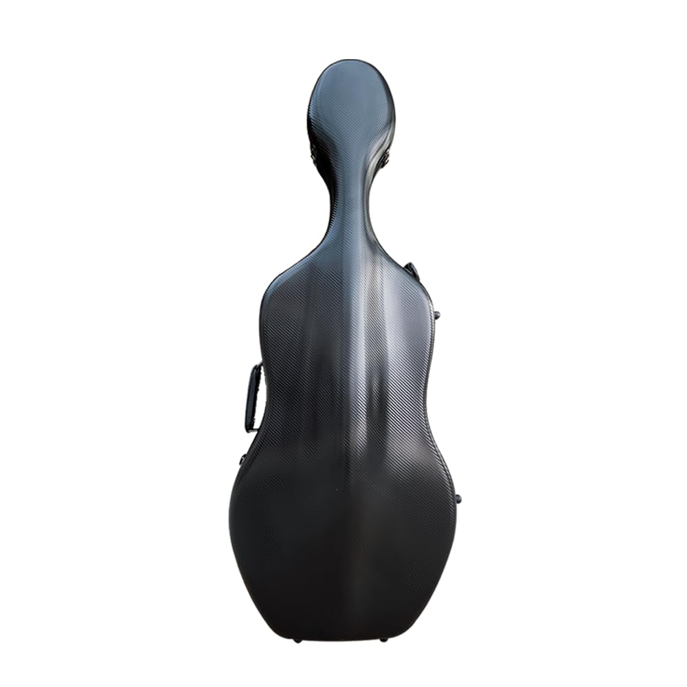 Vetimobato Ultra-Lightweight Braided Carbon Fiber Cello Case 4/4 Full Size Hard Shell with Wheels
