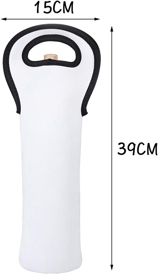 Sublimation Blanks Wine Carrier Tote Bag - 2 Pack 750ML Portable Neoprene Insulated Wine Bags
