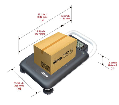 VisionTechShop GTech GL-6500L Portable Bench Scale, 500lbs Capacity with Dual Range, Reading 0-250 x 0.1lbs/250-500 x 0.2lbs, Lb/Kg Switchable, NTEP Legal for Trade