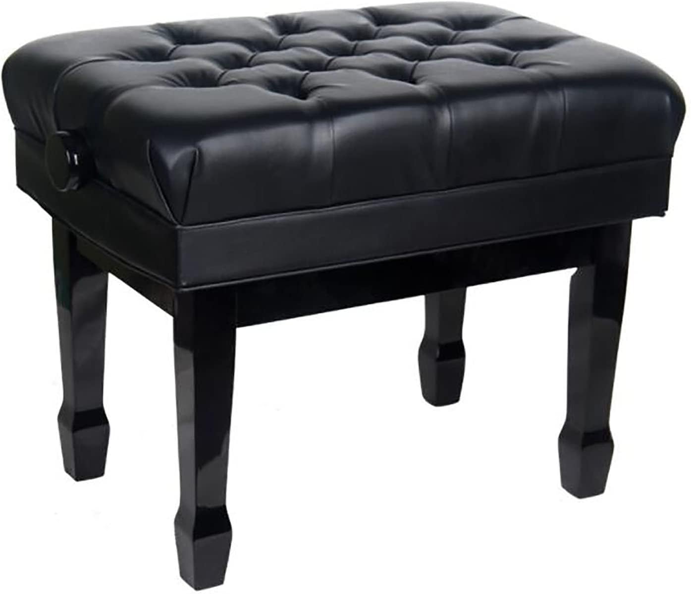 GAZOGJ Piano Stool Piano Bench Dressing Table Stool Luxury Leather Piano Stool Solid Wood Piano Bench with Large Storage Box, Adjustable Height, Comfortable and Ergono