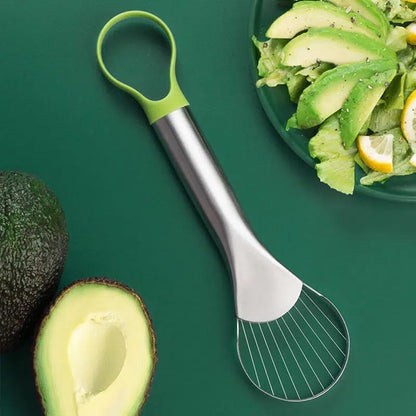 Avocado Slicer Tool – 2-in-1 Avocado Cutter & Saver | Stainless Steel Avocado Knife & Pitter | Multi-Function Fruit Cutter for Dragon Fruit, Kiwi, Papaya | Dishwasher Safe