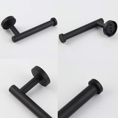 GERZ Bathroom Toilet Paper Holder, SUS 304 Stainless Steel Matte Black Wall Mount Tissue Roll Holder