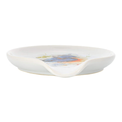 DEMDACO Dean Crouser Bluebird Watercolor 5 x 5 Glossy Ceramic Stoneware Spoon Rest