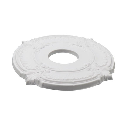 Wealrit 2 Pcs White PU Ceiling Medallions Decorative Home Lighting Ceiling Medallions Round Ceiling Fans Chandeliers Ceiling Medallion Ring for Light Fixtures 11.8" OD x 3.5" ID(Style 3)
