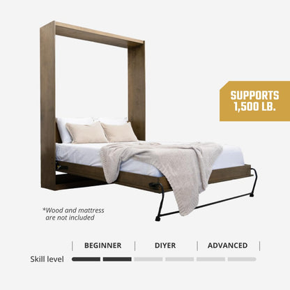 Wilding Wallbeds Murphy Bed Mechanism Kit, Full & Queen Size, DIY Piston Lift Hardware for Cabinet Bed, Easy to Follow Instructions, Supports 1,500lbs