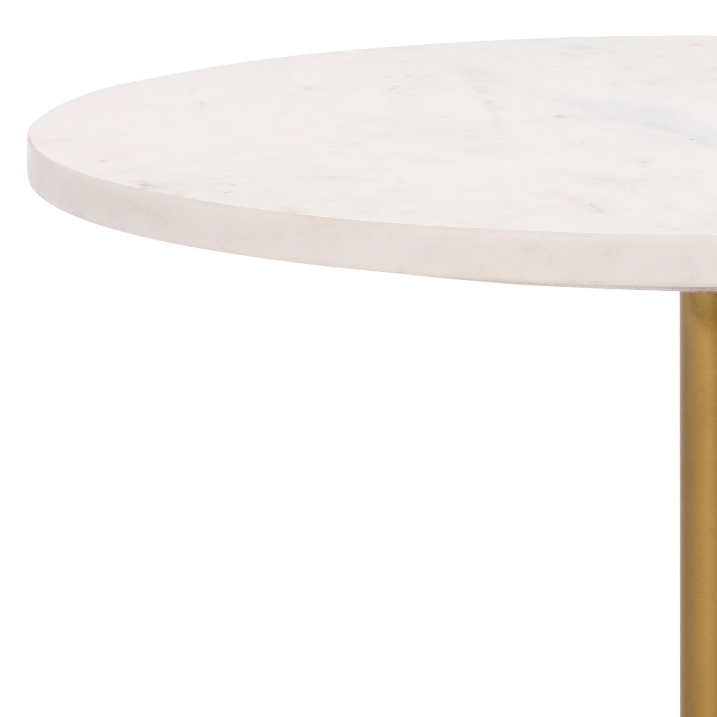 SAFAVIEH Home Collection – Kashi Grey Glass & White Marble Round Side Table, Modern Pedestal Accent Table, Fully Assembled (ACC3217C)