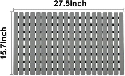 27.5 x15.7 Inch BEMISO Shower Mat Non Slip Bathtub Mat with Suction Cups and Drain Holes Bath Mat for Tub & Shower.Easy