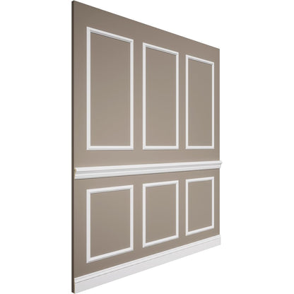 94 1/2"L (Adjustable 108"H to 132"H) Ashford Square Panel Stacked Wall Wainscot Paneling Kit