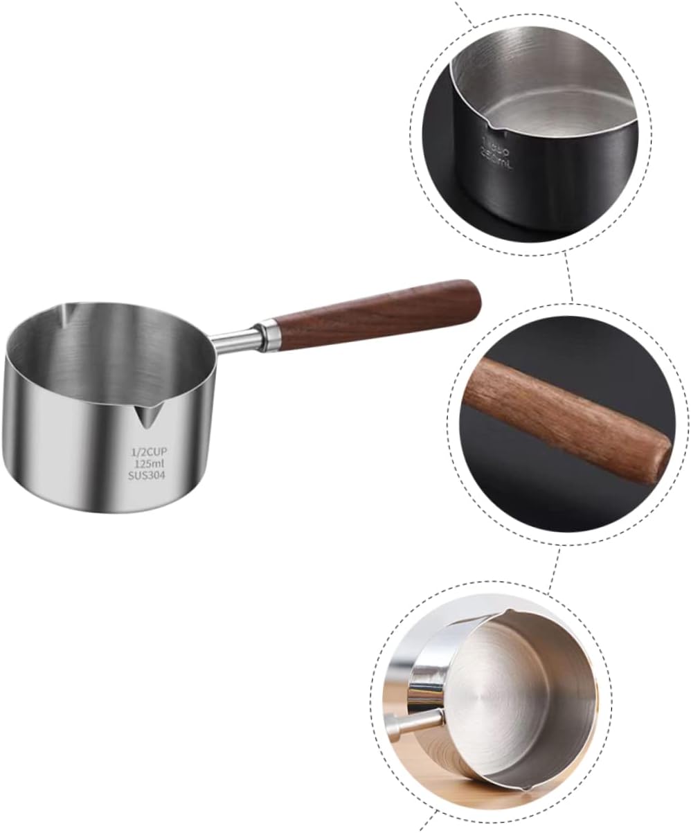 Small Pot with Pour Spout, Chocolate Melting Pot, Mini Frying Pan, Stainless Steel Small Steamer