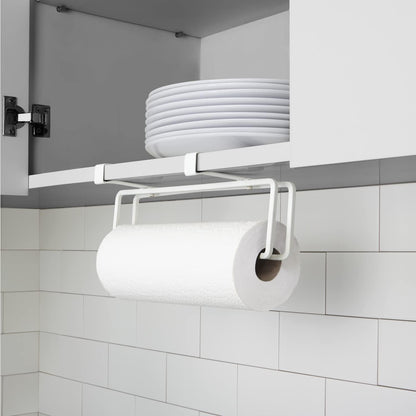 Umbra Squire Paper Towel Holder Stand, Metal Dispenser for Kitchen or Bathroom Countertop, White