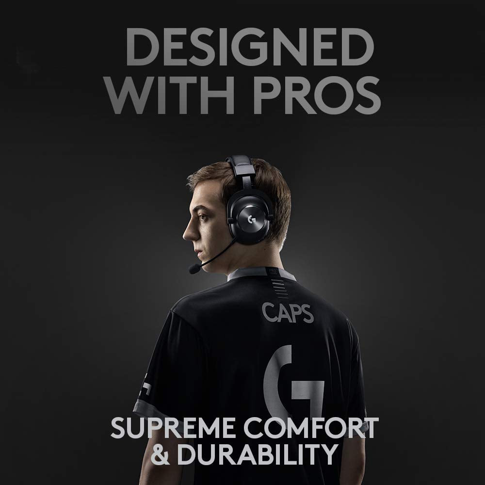 Logitech G PRO X Wireless Lightspeed Gaming Headset Gen 1: Blue VO!CE Mic Filter Tech, 50 mm PRO-G Drivers, and DTS Headphone:X 2.0 Surround Sound - Black