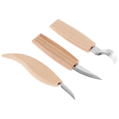 Omninmo Wood Carving Tools Set for Spoon Carving, Basic Detailed Carving Woodworkers Roll Leather Strop and Polishing Compound Hook Sloyd Detail Knife Left-Handed Spoon Carving Knives(with Gloves)